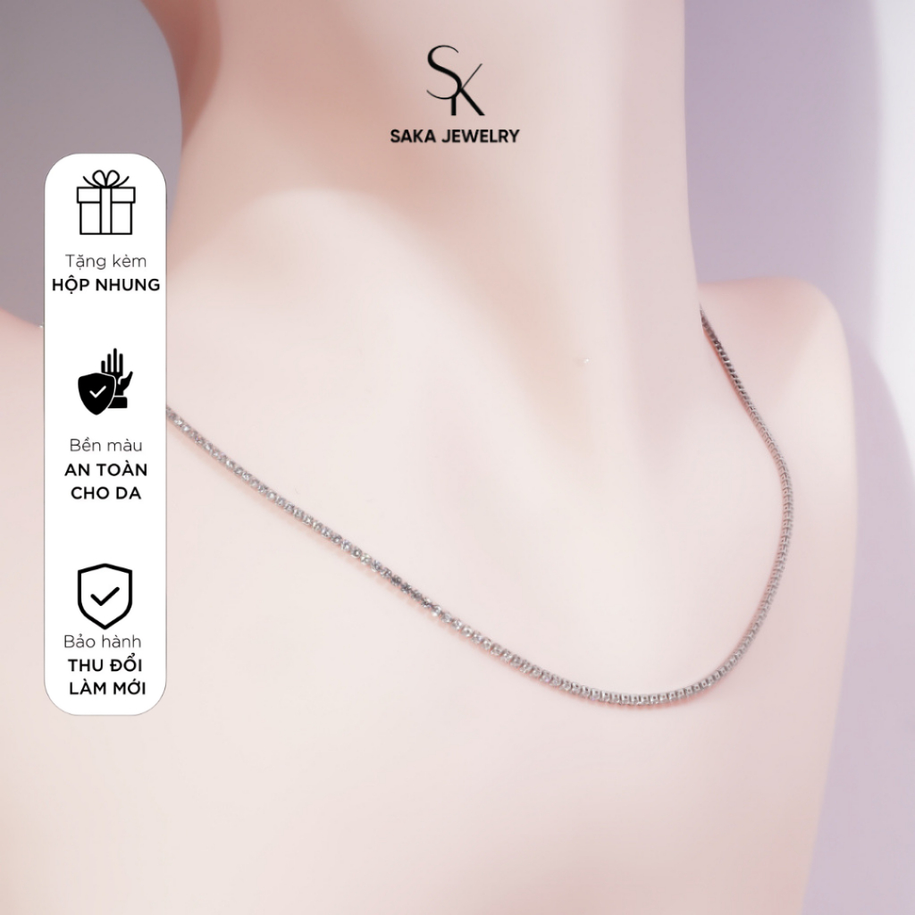 SAKA JEWELRY สร้อยคอเพชรเต็ม ยาว 45 ซม. - หรูหราแวววาว SKD 210