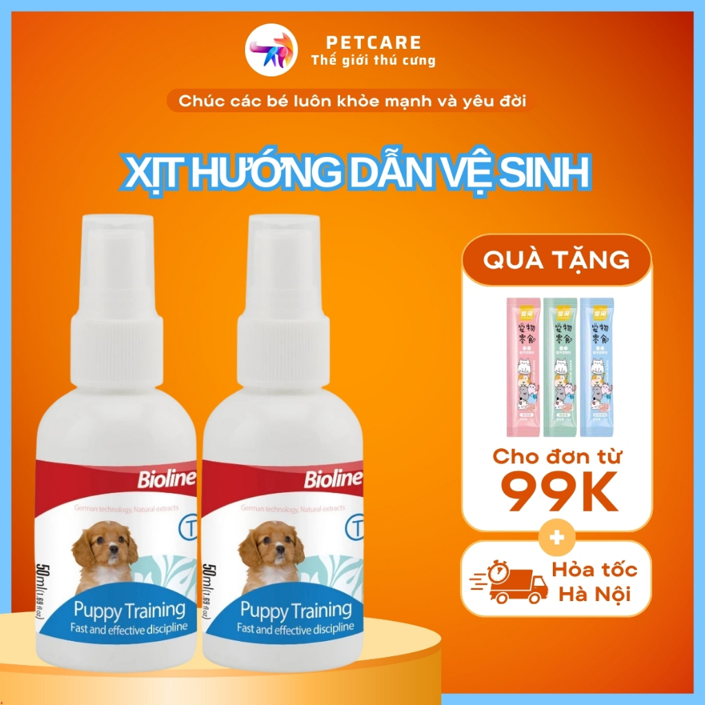 Bioline Pet Toilet Training Spray 50ml, สเปรย์ฝึกสุนัขและแมว, PETCARE Petshop