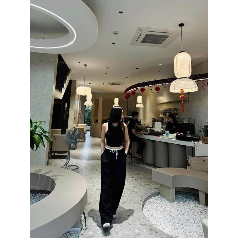 ZA WOMENS WIDE-LET STRAIGHT PANTS พร้อมม้วน RISE - AM120