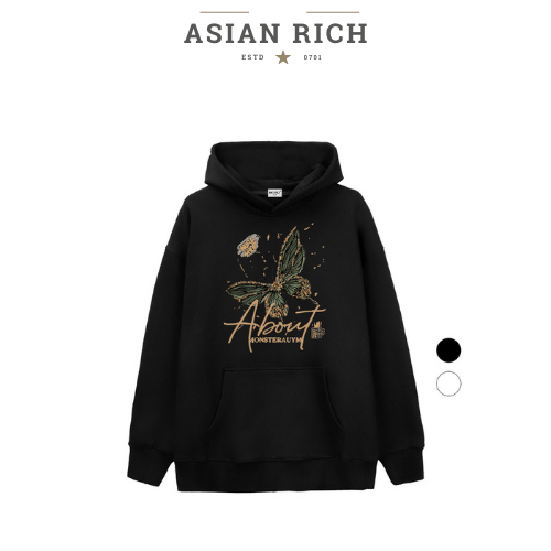 Asian Rich Premium Brown Butterfly Hoodie เกี่ยวกับผีเสื้อสีน้ําตาล