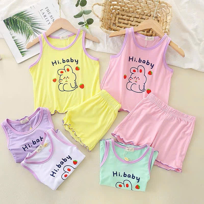 Hibaby ชุดนอน Set ชุดใส่อยู่บ้าน ชุดผ้าฝ้ายเนื้อนุ่ม บางเบา เย็นสบาย