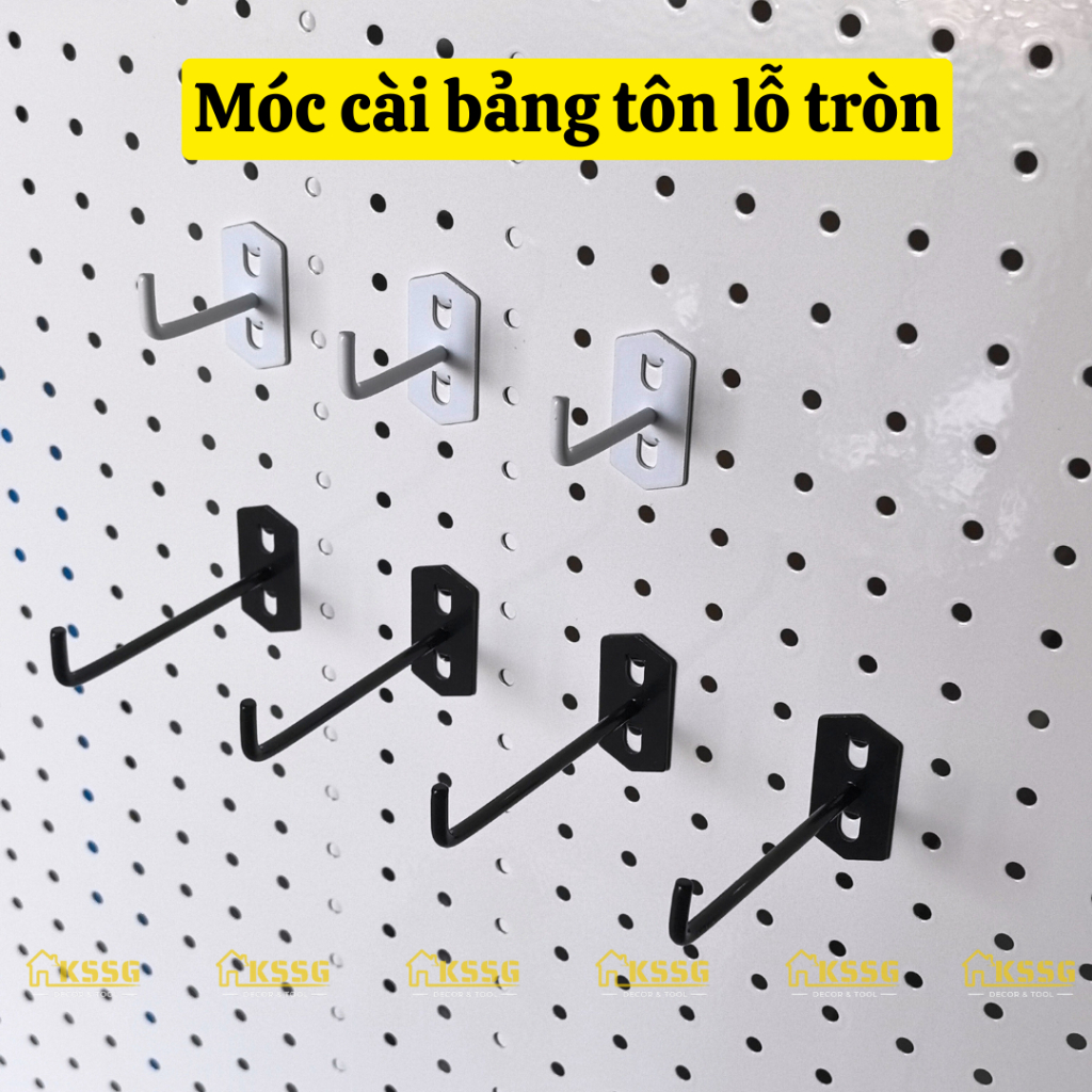 ตะขอ Pegboard 2 แฉก พร้อมรูกลม ตะขอเหล็กลูกฟูก มีรูสําหรับแขวนอุปกรณ์เสริม ที่แขวน Pegboard