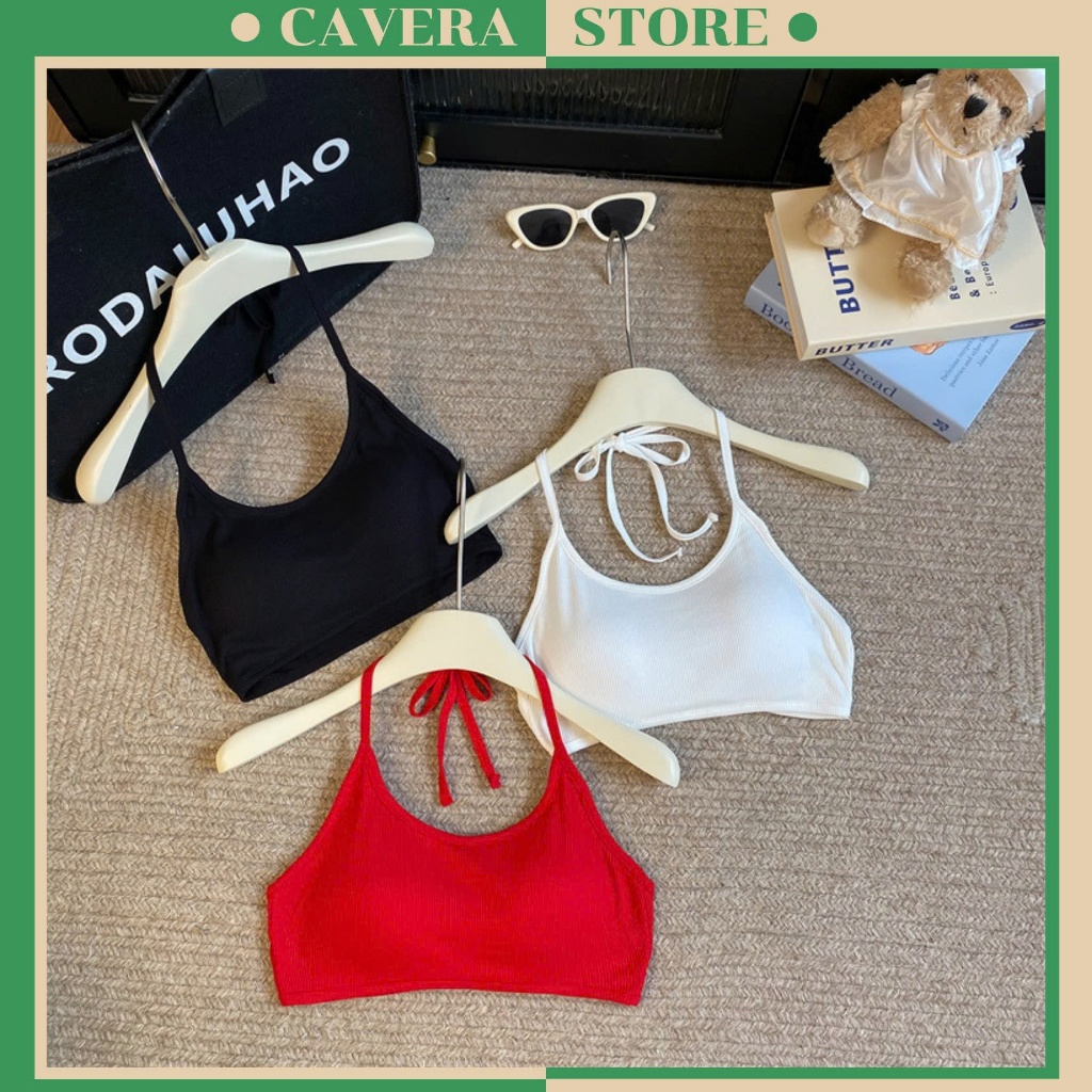 Combo 3 ผู้หญิง Ribbed Brassiere Bra ที่มีโฟมบาง, เซ็กซี่นุ่ม Backless Bra CAVERA B.8703