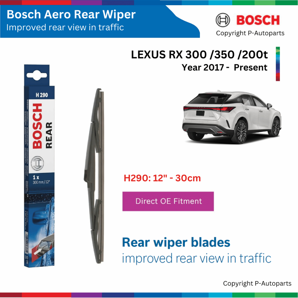 BOSCH ด้านหลัง H290 12 ที่ปัดน้ําฝนหลัง" สําหรับ LEXUS RX 300 350 200t รุ่นปี 2017 ถึงปัจจุบัน