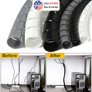 Vỏ Bọc Dây Điện / Kẹp Luồn Dây V1 Dạng Xoắn Gia Đình - Chống Chuột Cắn Chập Điện Cháy Nổ - Ống Lò Xo Thu Gọn Dây Điện
