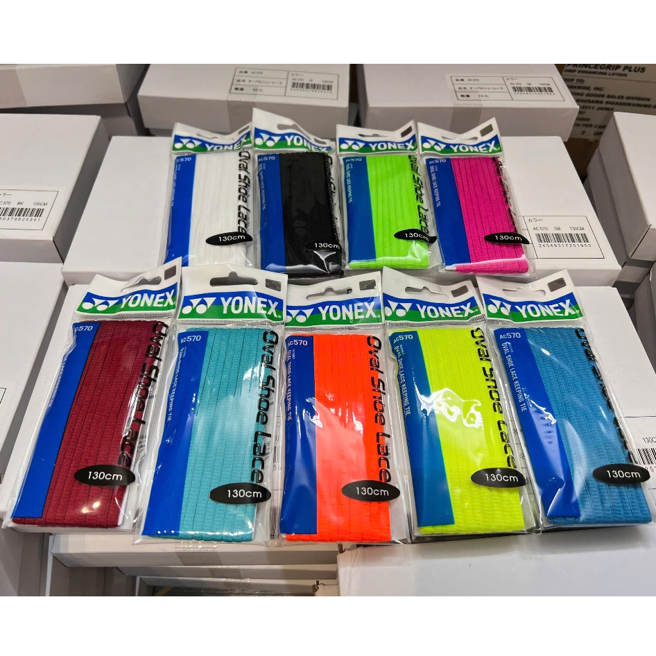 เชือกผูกรองเท้า Yonex ของแท้ AC570 พรีเมี่ยมสีสันสดใส (01 PAIR 130cm - 150cm)