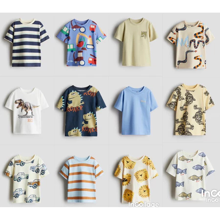 เสื้อยืดเด็ก HM 2-10Y-ใหม่ล่าสุด- HM005