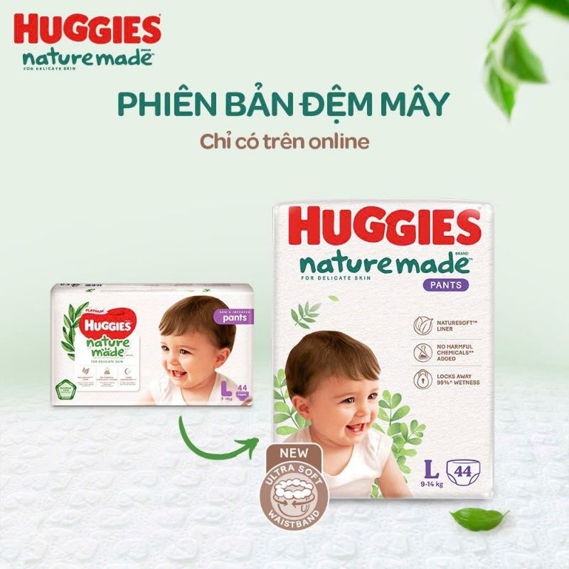 Huggies Platinum Nature Made Diapers and Pants Organic Cotton / Tea Tree / Skin Perfect พร้อมกล่อง I