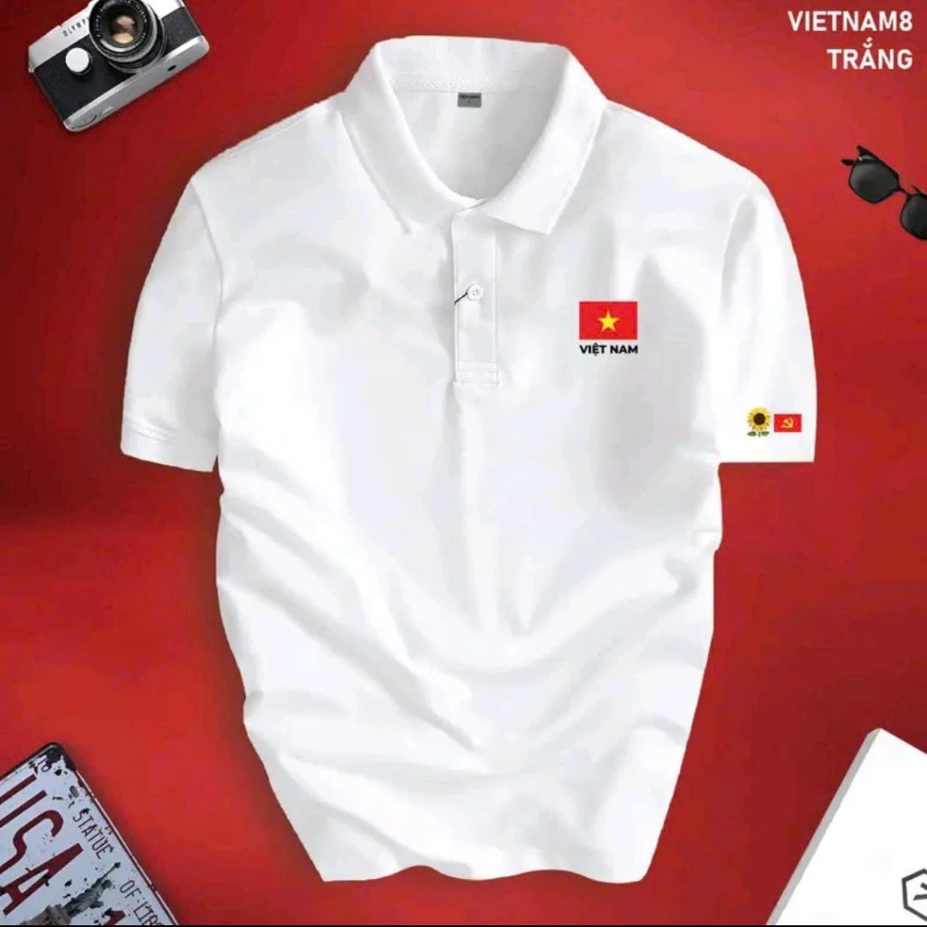 เสื้อยืดโปโลเวียดนาม 8 จาก Unisex คอปกเปิดลงผ้า cs เท่ หรูหรา หรูหรา และไดนามิก RIO BUTTER