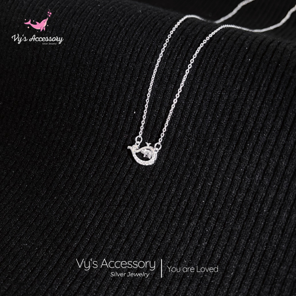 Vys Accessory DM77 สร้อยคอเงินปลาวาฬพ่นน้ํา