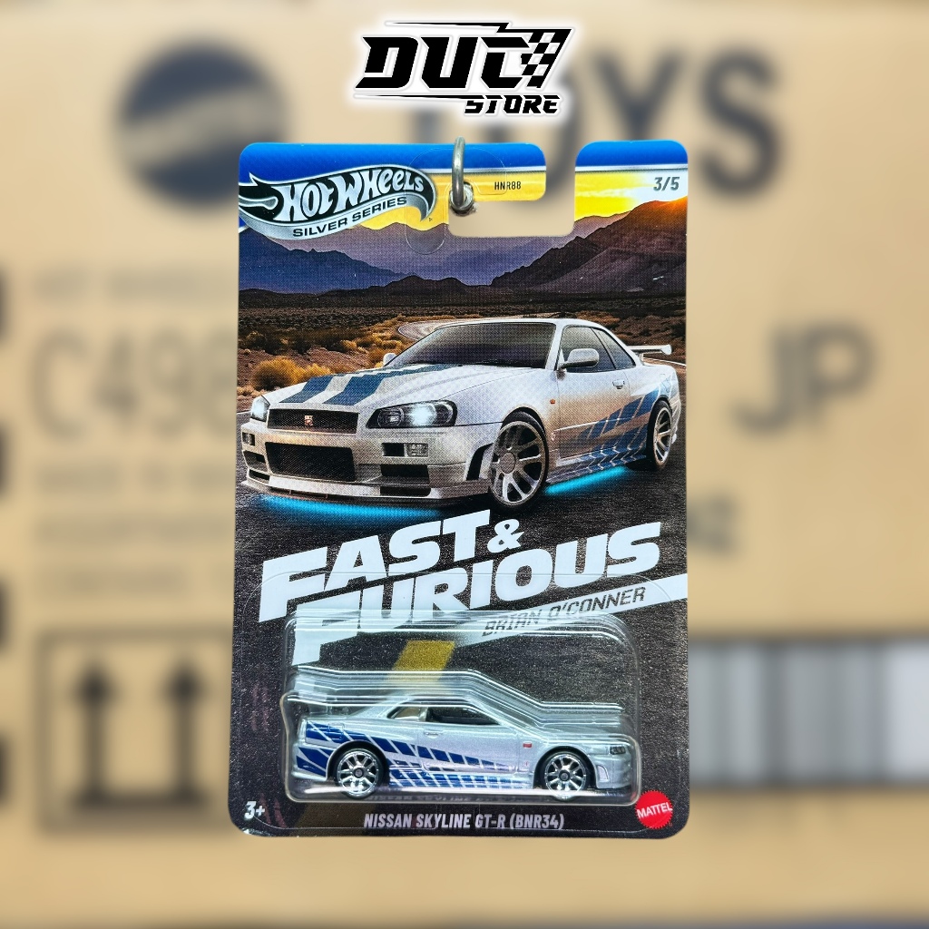 Ducstore รถโมเดล JBY31 Hot Wheels Nissan Skyline GT-R (BNR34) - Fast & Furious Brian OConner Series 