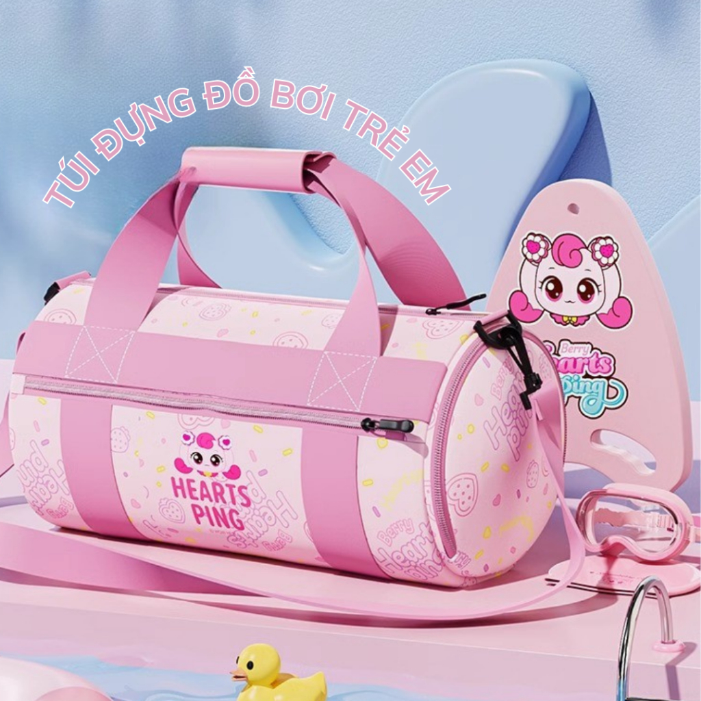 กระเป๋าว่ายน้ํา มีช่องใส่ของเปียกและแห้ง สําหรับเด็กผู้หญิง แบรนด์ คุณ คุณ สีม่วง สีชมพู ยูริโปรแม็กซ์