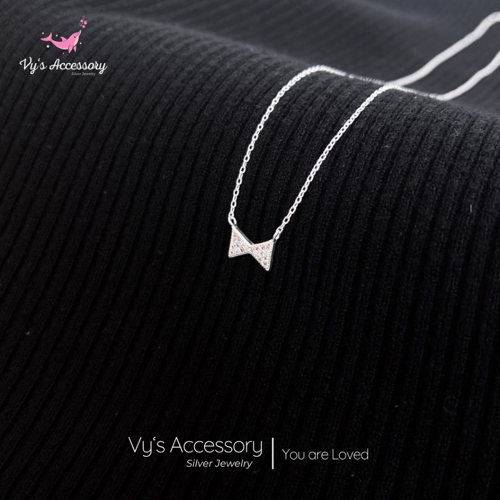 Vys Accessory DM25 สร้อยคอเงินจี้โบว์