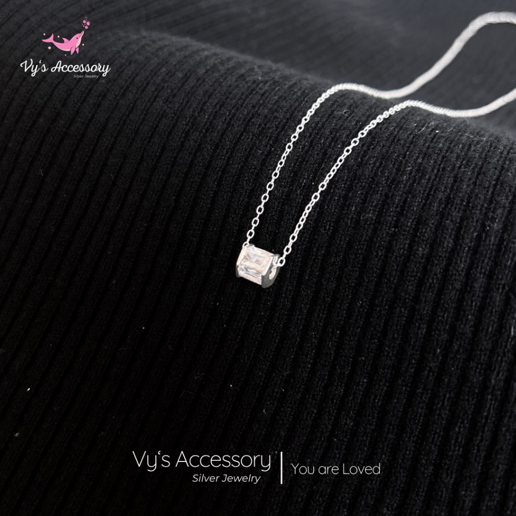 Vys Accessory DM74 สร้อยคอเงินหินแวววาว
