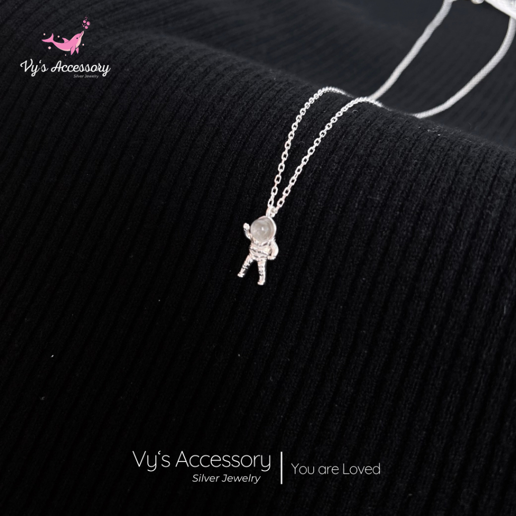 Vys Accessory DM89 สร้อยคอเงินนักบินอวกาศมูนสโตน