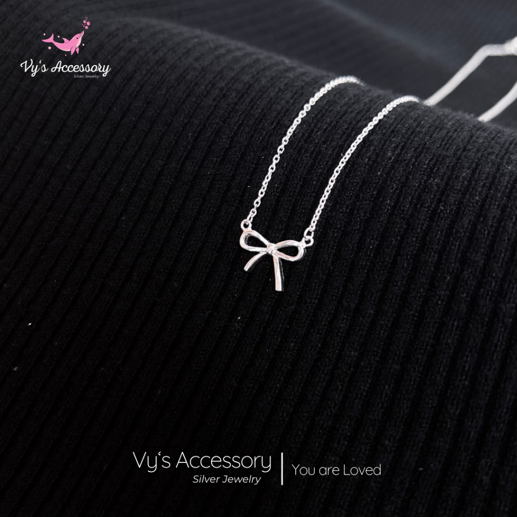 สร้อยคอโบว์เงินน่ารัก Vys Accessory DM122