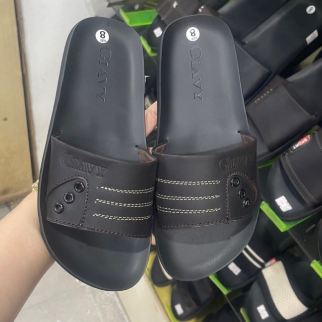 รองเท้าแตะผู้หญิงสายไขว้ Gia Vy ของแท้ (Giavy TK450 สีน้ําตาลเข้ม ไซส์ 36 37 38 39 40 พื้นยางกันน้ํา