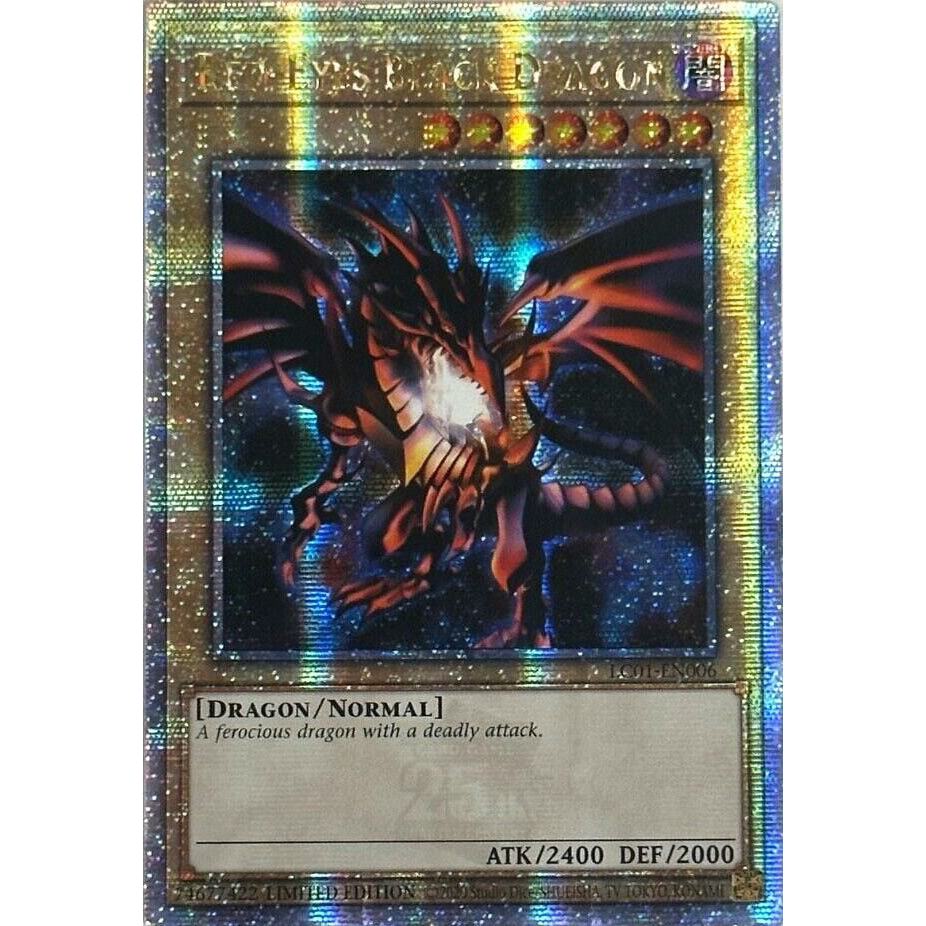 [ของแท้] [ENG] การ์ด /การ์ดเกม YUGIOH - Red-Eyes Black Dragon (Quarter Century Secret Rare) - LC01-E