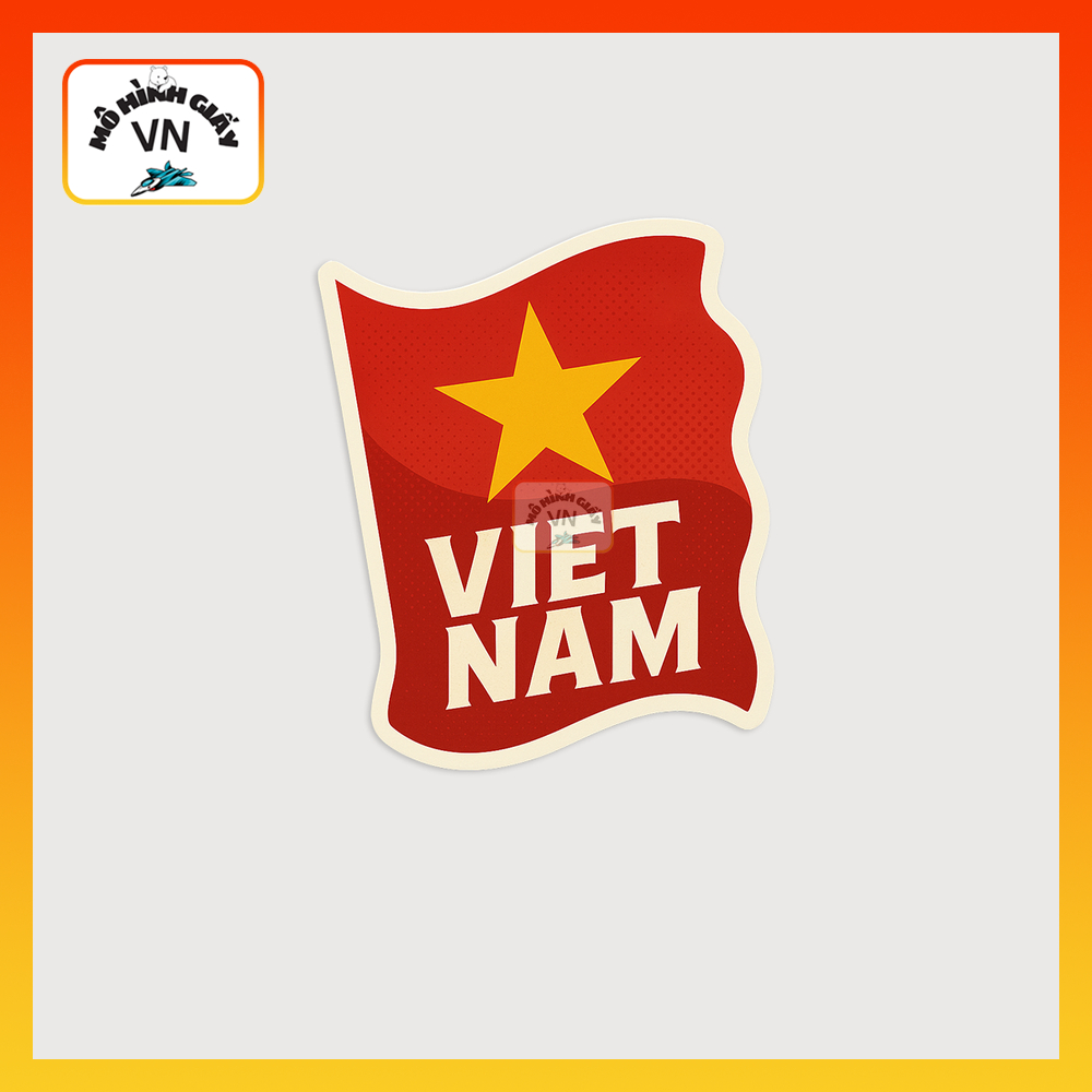 สติ๊กเกอร์ธงชาติเวียดนาม Combo M04 (รูปลอกธงเวียดนาม M04) - MohinhgiayVN