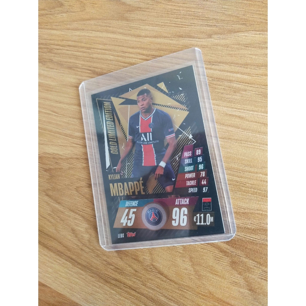 Topps Match Attax 20/21 Kylian Mbappe Gold Limited Edition Football Card - Paris Saint Germain - PSG