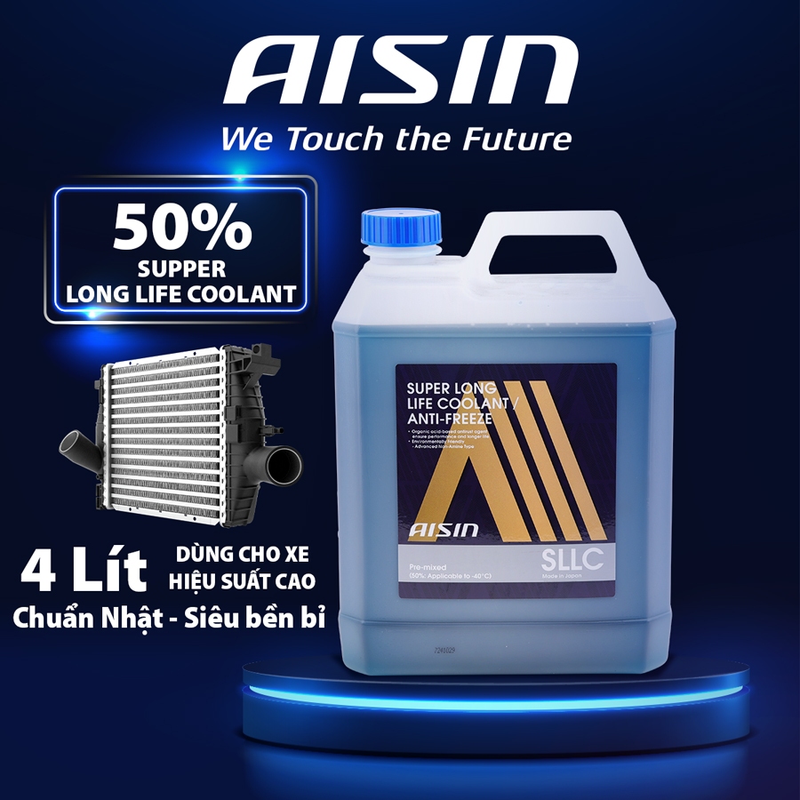 AISIN Super Long Life Coolant Blue Engine Coolant 50% 4 ลิตร SCPM50A4LB สําหรับรถยนต์และรถจักรยานยนต