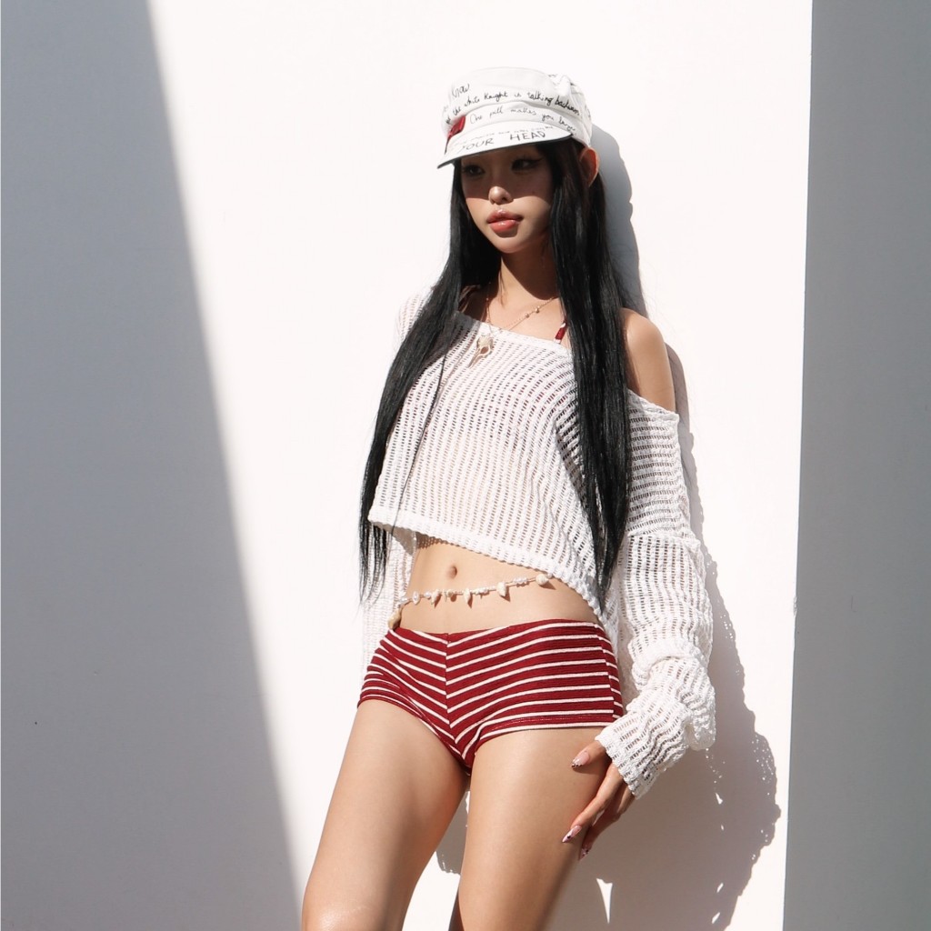 TWENY Mesh Crop Top เสื้อชายหาดฤดูร้อน