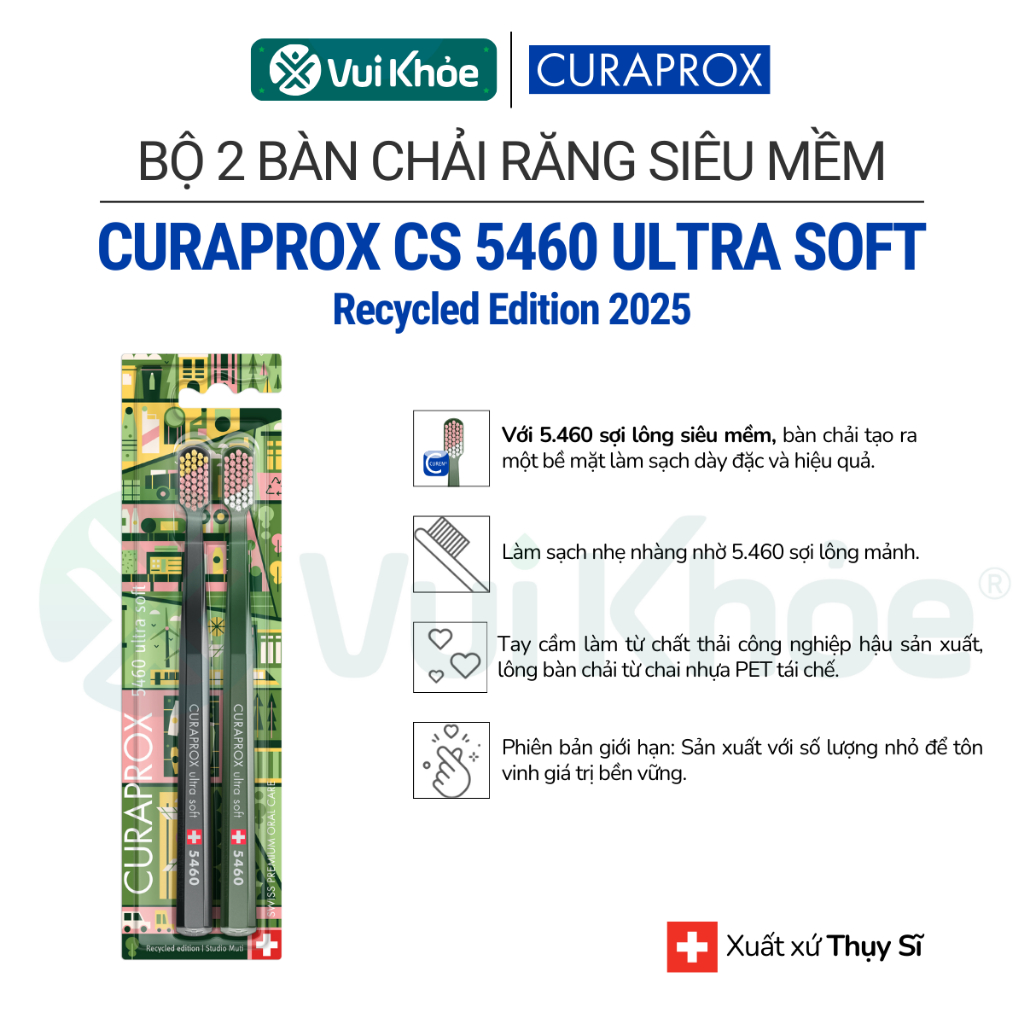 CURAPROX RECYCLED EDITION 2025 | ชุดแปรงสีฟัน CS 5460 Ultra Soft | รหัสสินค้า 73327987