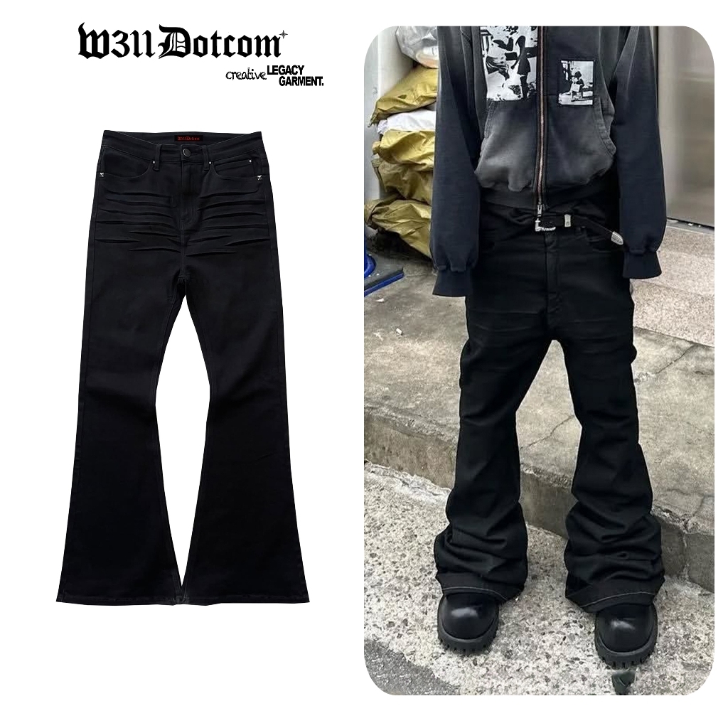 Darkness Washed Flared Jeans byW311Dotcom* - Bootcut Wide Flare Jeans