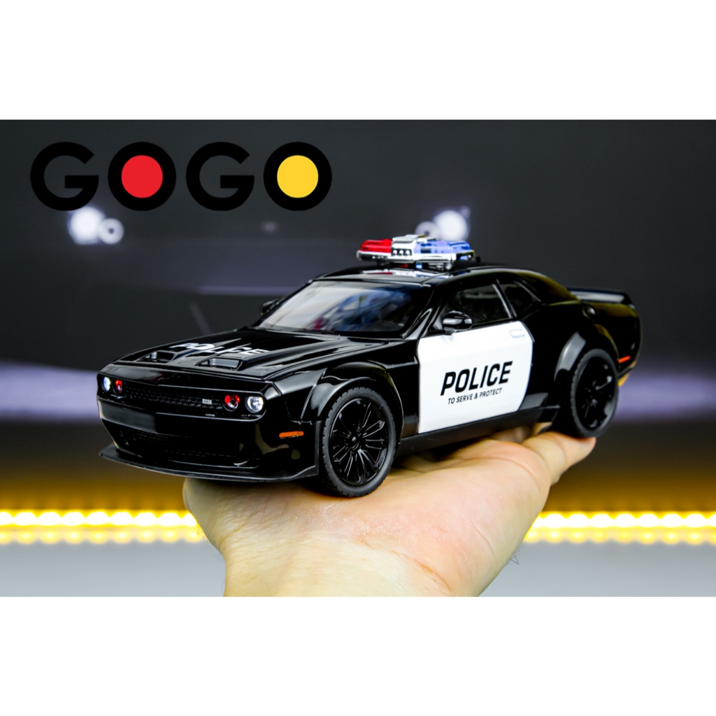 Dodge Challenger SRT Hellcat Police 1:24 รถตํารวจโมเดล
