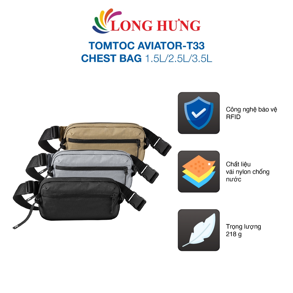 Tomtoc Aviator-T33 Chest Bag 1.5L/2.5L/3.5L - สินค้าของแท้