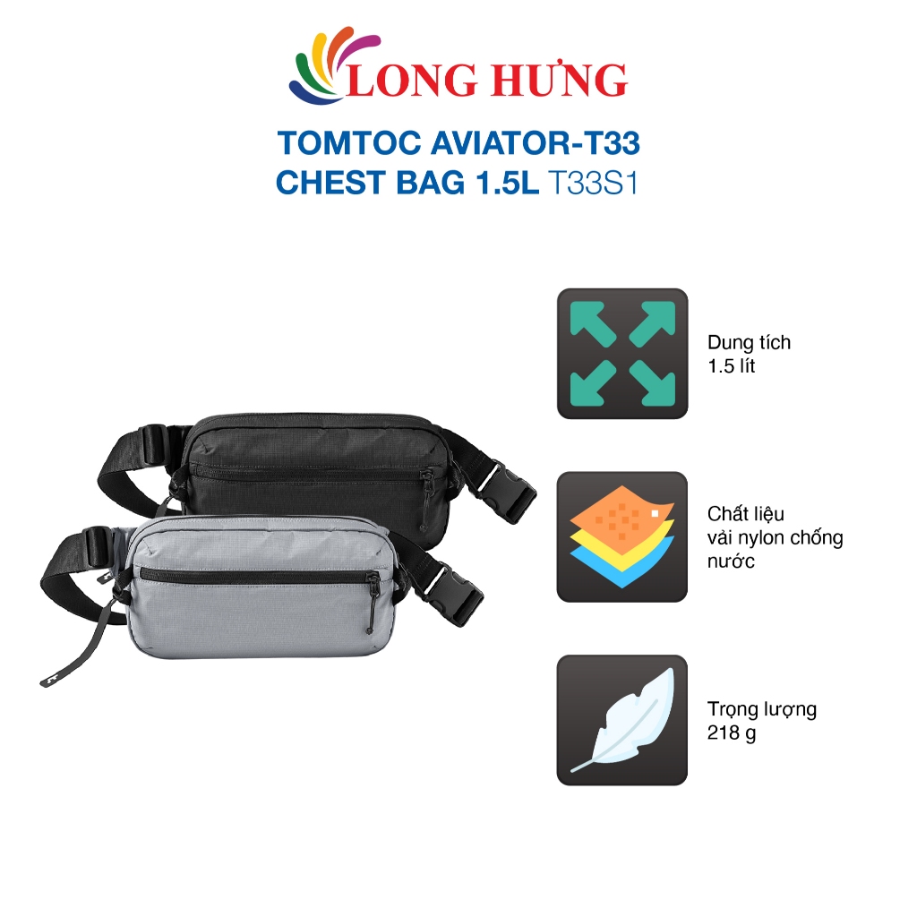 Tomtoc Aviator-T33 Chest Bag 1.5L T33S1 - สินค้าของแท้