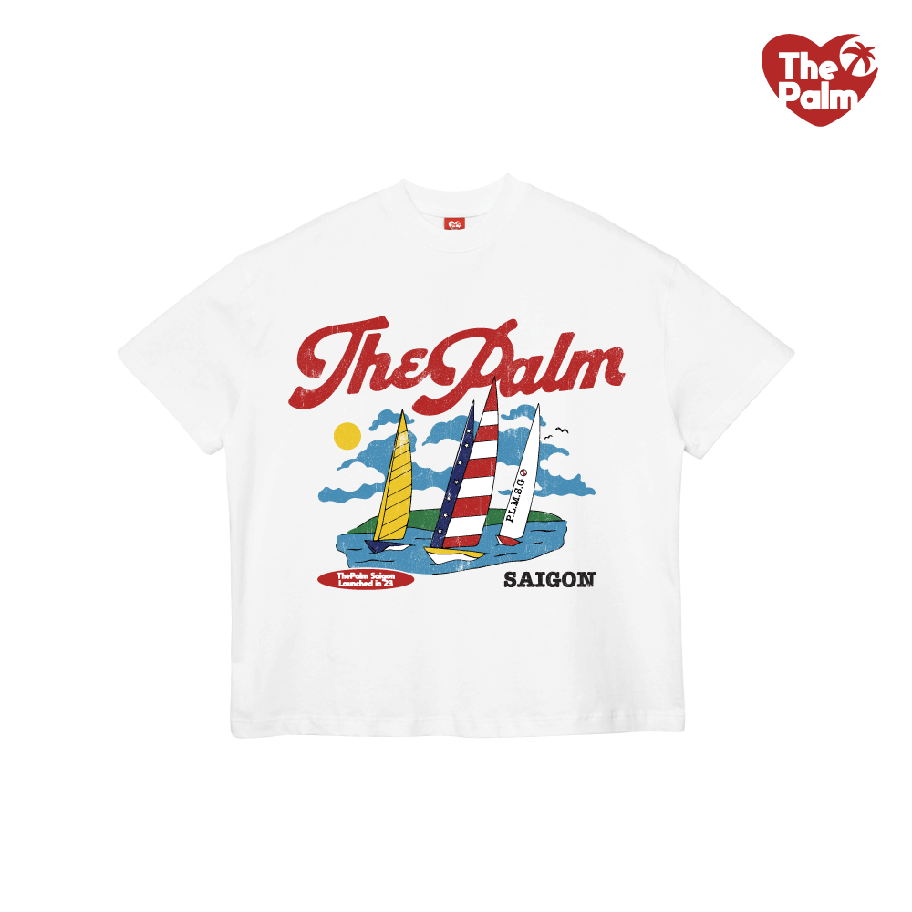 ThePalm GENUINE - เสื้อยืดสีขาว "YACHT CLUB" Boxy Form UNISEX Summer Shirt -