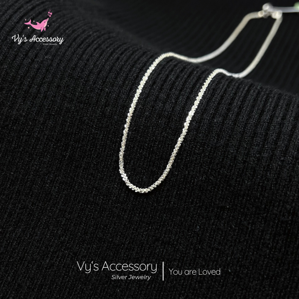 Vys Accessory DR23 สร้อยคอเงินผ้าฝ้ายมะพร้าวธรรมดา