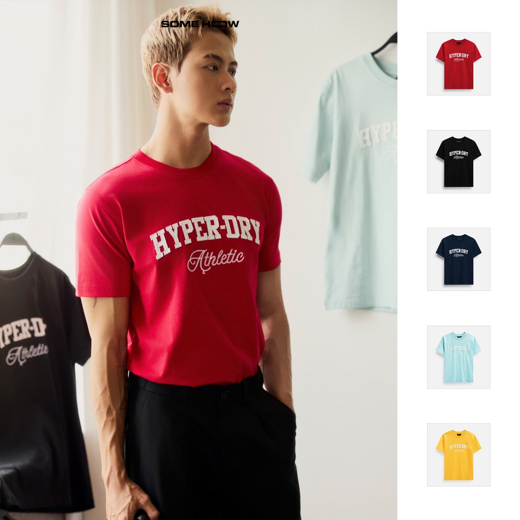 เสื้อยืด Hyper Dry Athletic Palettes สําหรับผู้ชาย ผ้าคอตตอนใส่สบาย AT0276 SOME HOW STORE