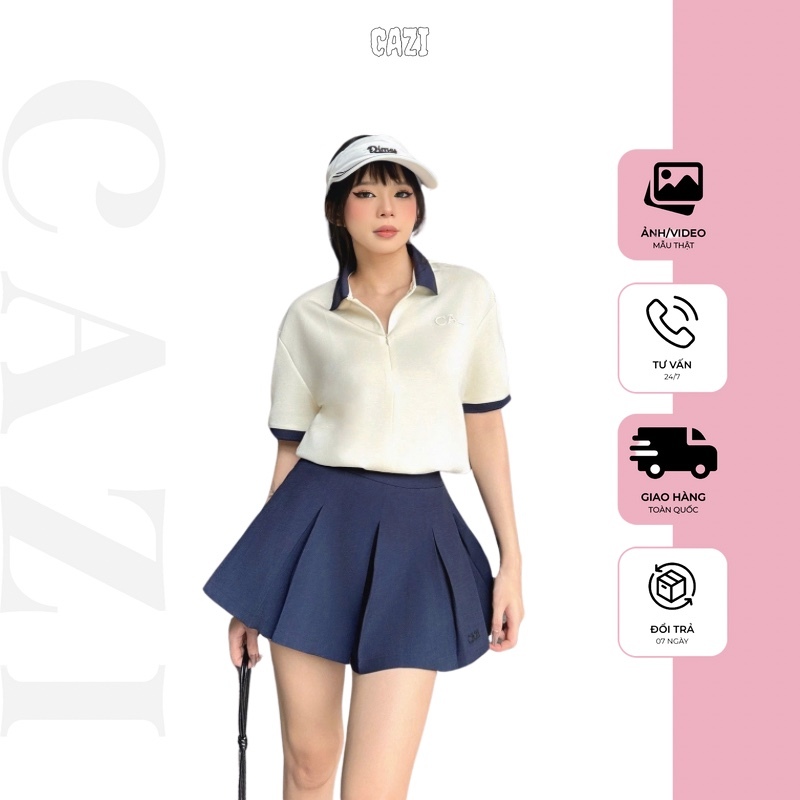 [เสื้อโปโลodd] Cazi Lychee top - เสื้อคอปกโปโล