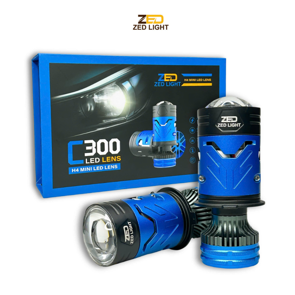 ไฟหน้ามินิบอล ZedLight C300 ของแท้ พร้อมเทคโนโลยีใหม่ล่าสุด 2025 ความจุ 90w หมุด H4