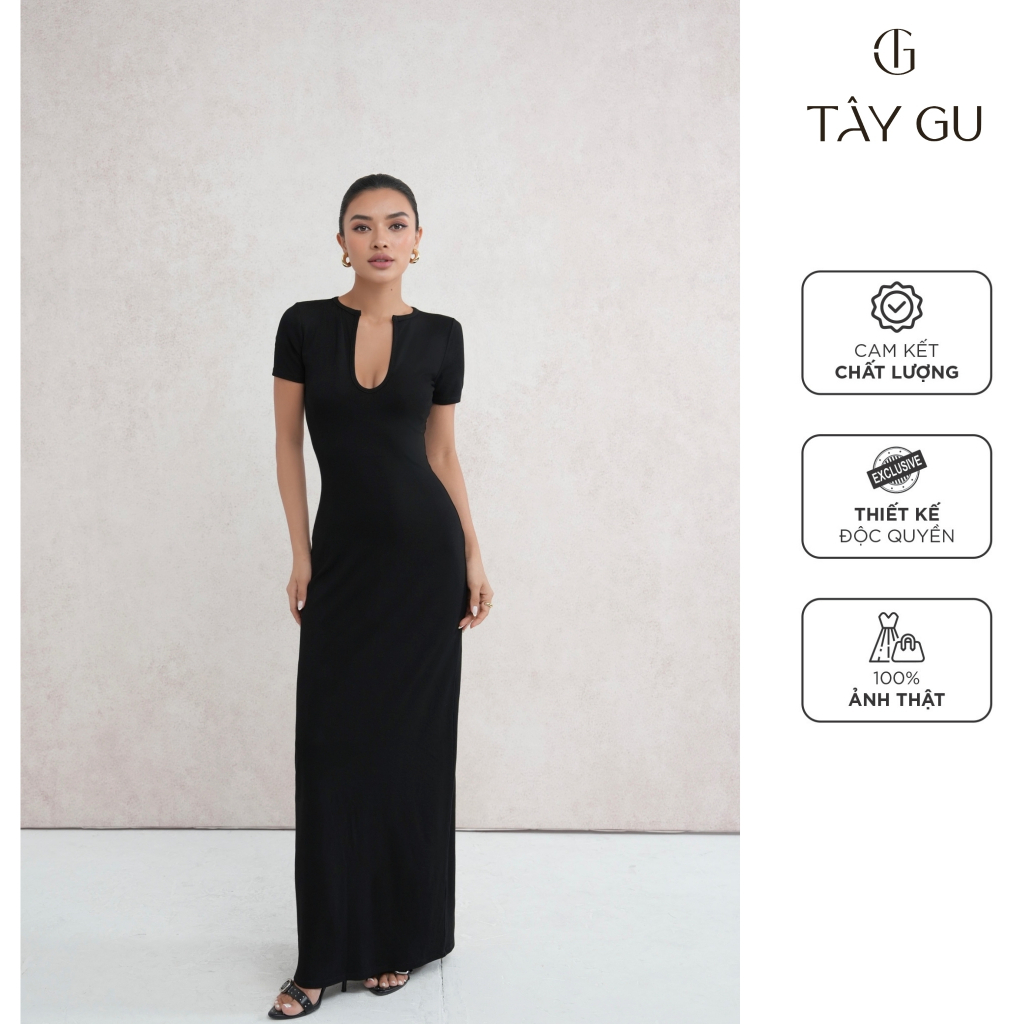 PURA เดรสบอดี้คอนคอปกทรงหยดน้ํา - DTK124 - tay GU