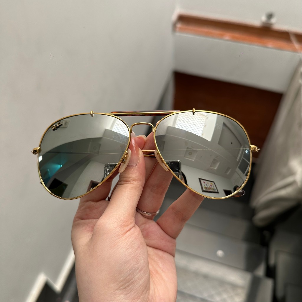 กระจก RAYBAN อิตาลีของแท้มือสอง เลนส์กระจก UV-RESISTANT แฟชั่นสําหรับ BOTH ผู้ชายและผู้หญิง