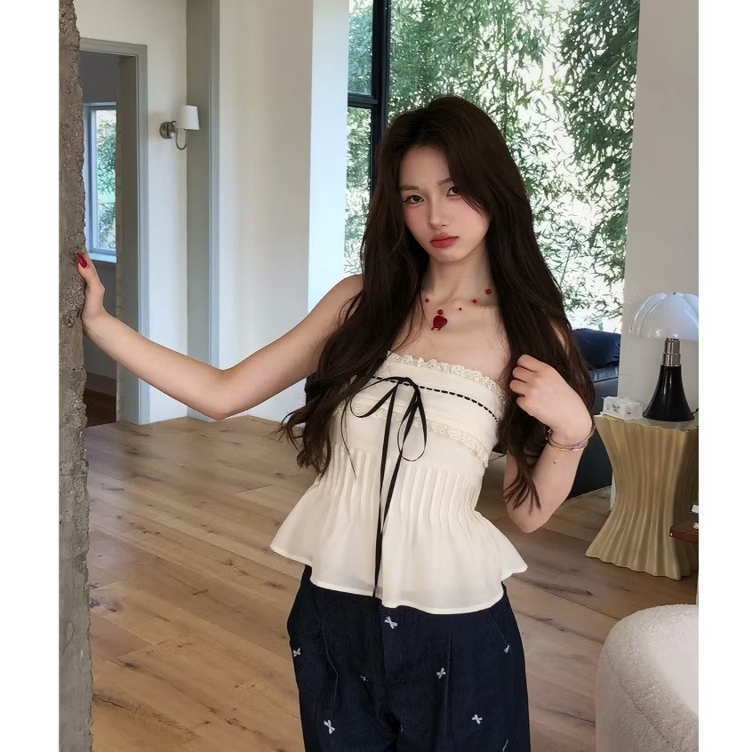 [VIDEO/ TYPE 1] SUPER BEAUTIFUL 2MONDAY 2MONDAY PADDED STRAP DRESS WITH BLACK BOW TIE A55 - รูปที่ 5