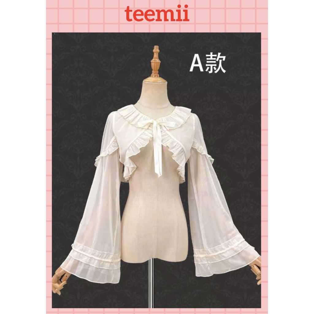 เสื้อชีฟองคอระบายแขนยาวโลลิต้าวินเทจ – 2 สไตล์ A & B