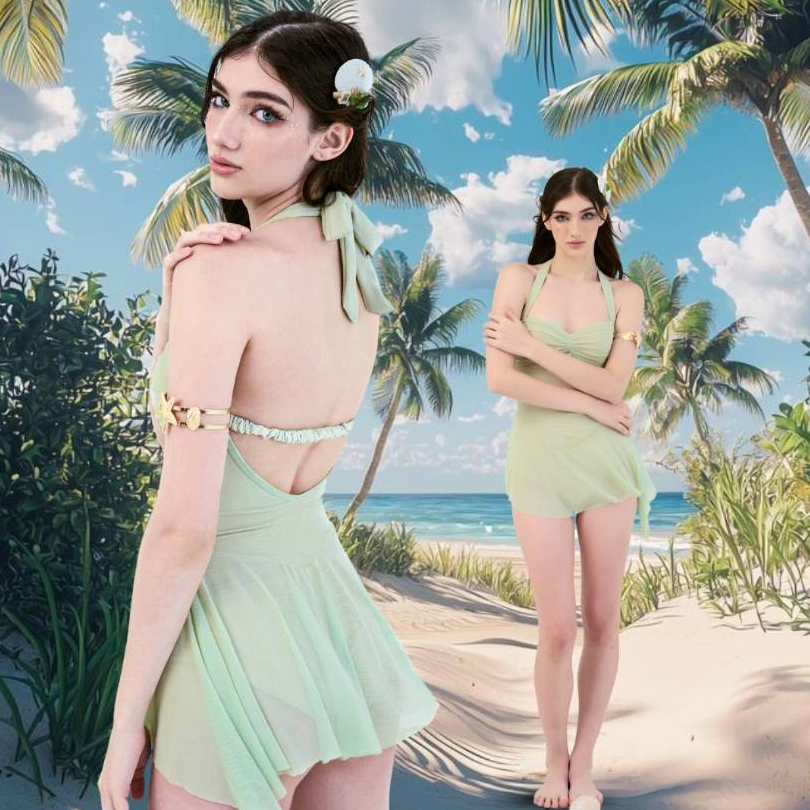 Spincess Polewear Beachwear Beachwear - Coral Bodysuit (รูปถ่ายจริงที่ทางร้านถ่าย - สินค้าออกแบบ)