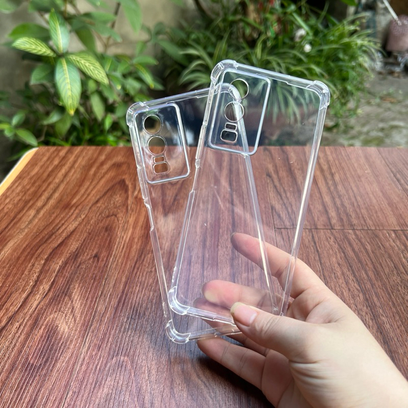 เคสซิลิโคนยืดหยุ่นสําหรับ Vivo Y76 5G/ Y76S 5G โปร่งใสและกันกระแทก 4 มุม