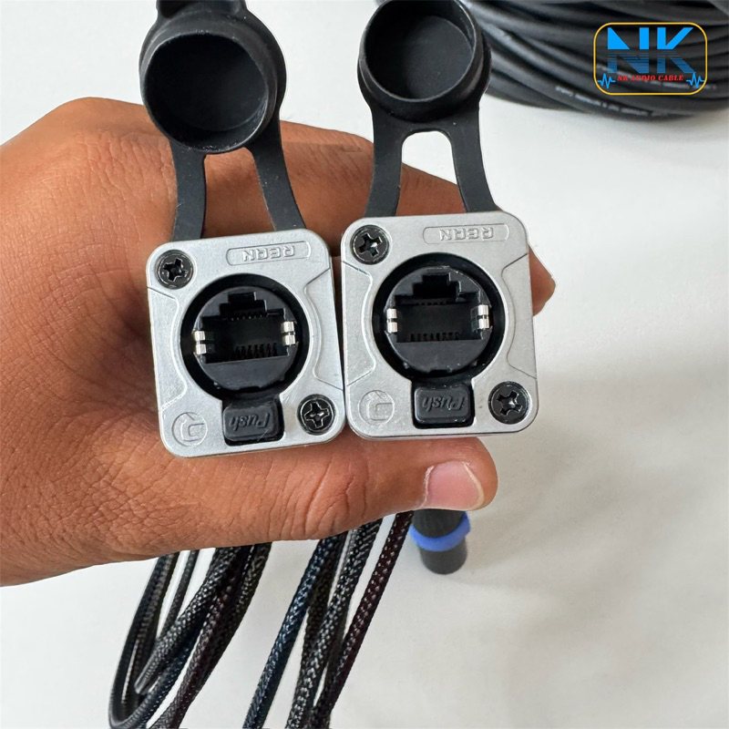 Rj 45 เป็นตัวแปลง canon พร้อมสายเคเบิลเครือข่ายป้องกันการรบกวนทองแดง Jiasound cat 6