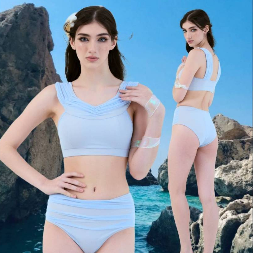 Spincess Polewear Beachwear Beachwear - Seashell - Blue (รูปถ่ายจริงที่ทางร้านถ่าย - สินค้าออกแบบ)