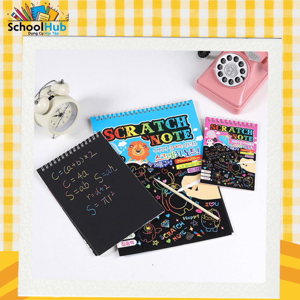 [ 1 เล่ม ] SCRATCH NOTE Magic Drawing Book with Pen, SCRATCH Book, Black SCRATCH Painting