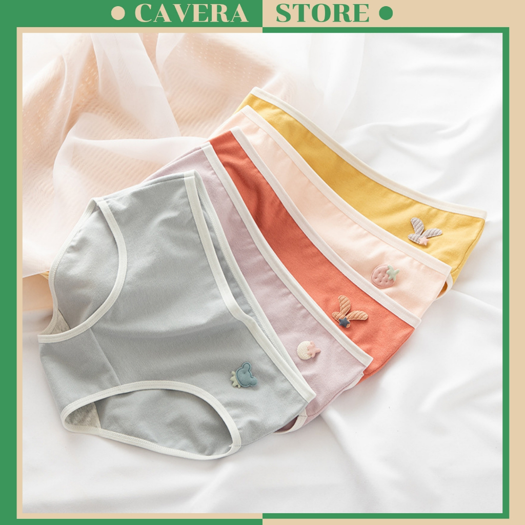 Combo of 5 Cotton Womens Briefs - กางเกงชั้นในเด็กนักเรียนสุดน่ารัก Cavera L.765