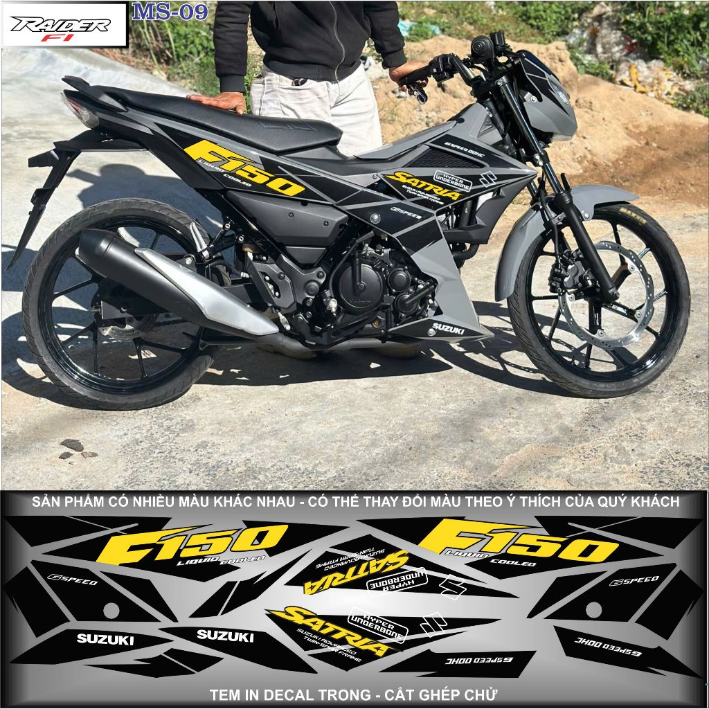 Raider fi สติ๊กเกอร์ถอดได้ zin F150 ms09 PRINTED DECAL IN ASSEMBLE - ติดได้กับรถทุกสี