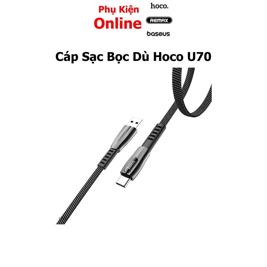 Hoco U70 สายชาร์จ 2.4A สายร่ม 1.2M สายไฟยาวพร้อม Led - PK Online