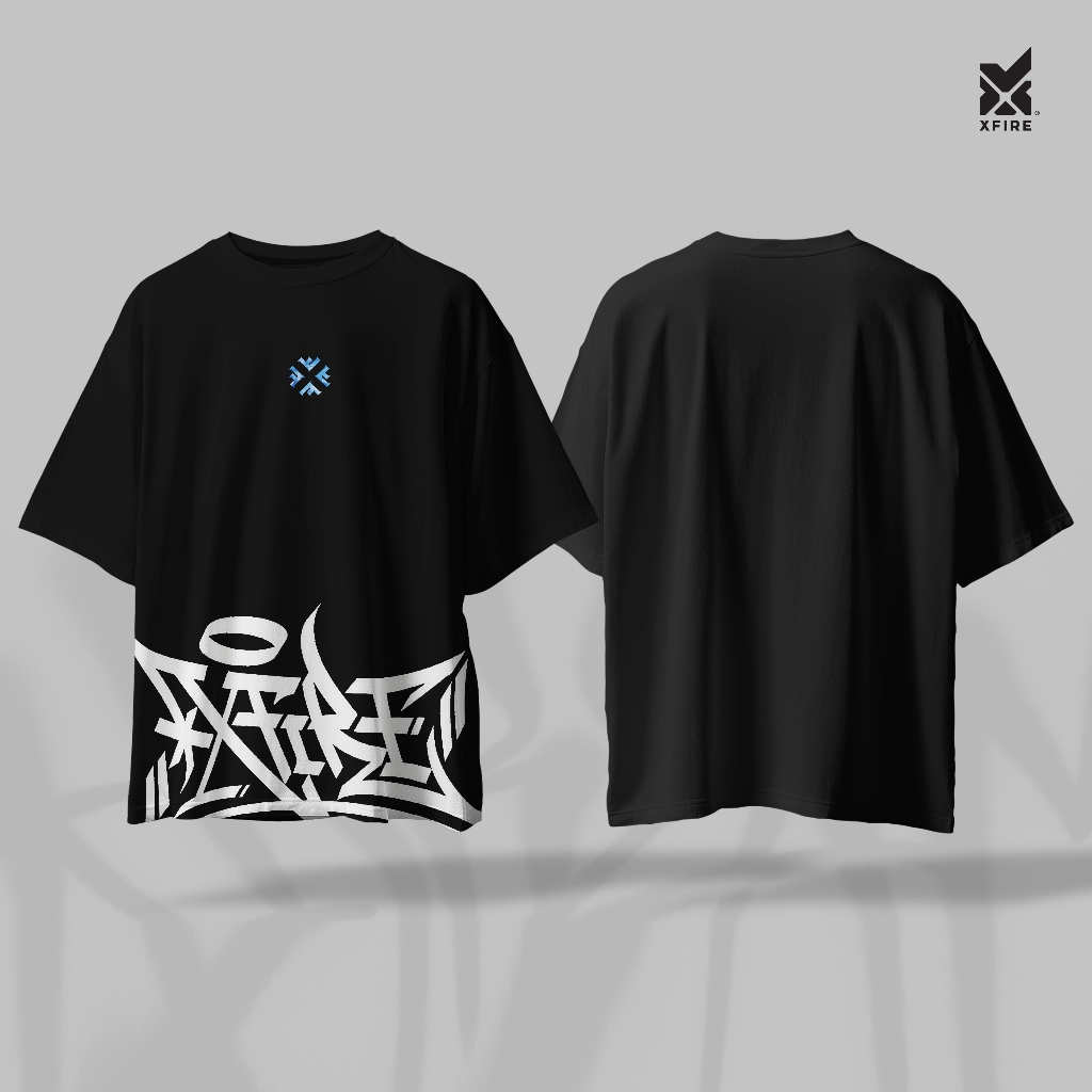 XFIRE OVERSIZED BIG TAG 2 เสื้อยืดสีดํา