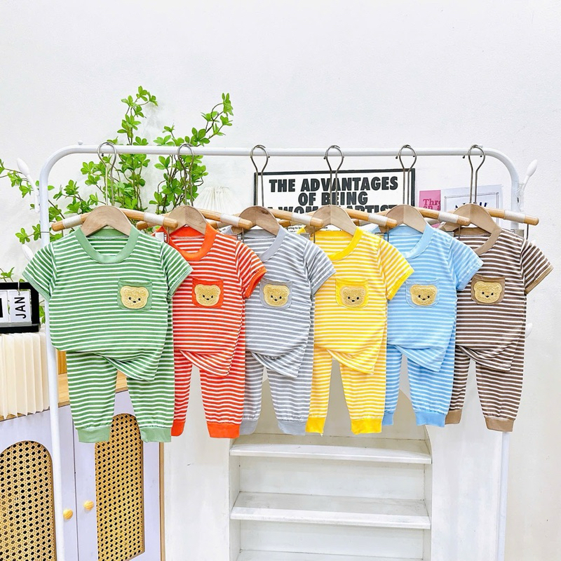 Combo3bo แขนยางยืด 3 ชุด แขนสั้น กางเกงขายาว 7-17kg